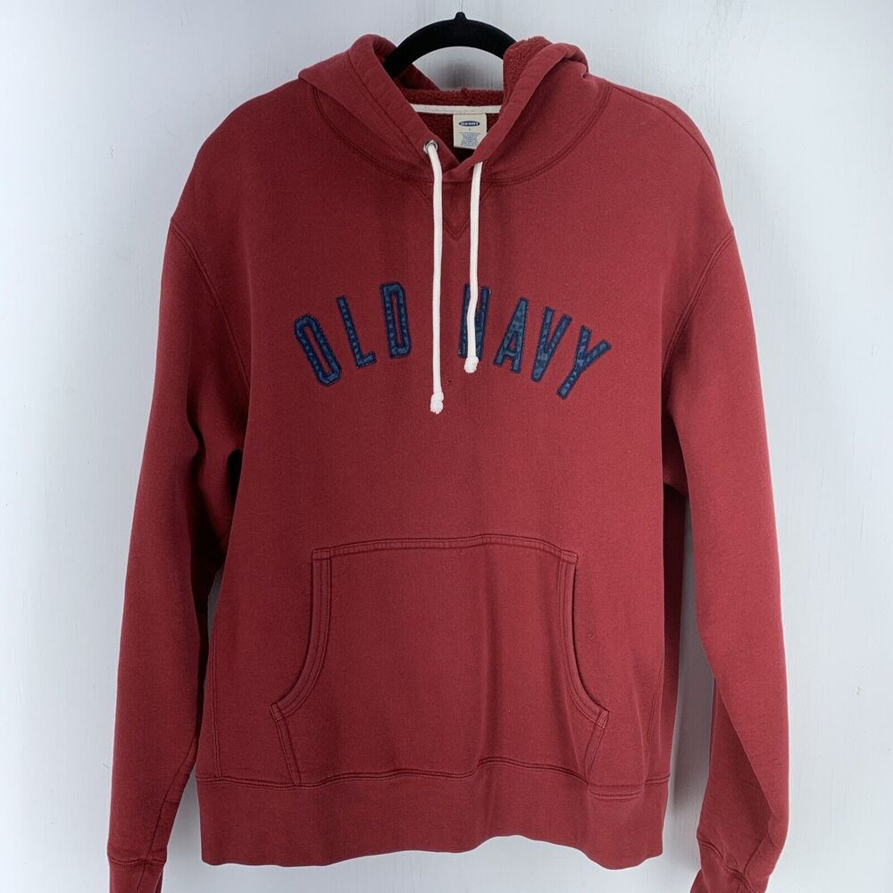 Vtg Old Navy Mens Large‎ Hoodie Grunge Streetwear Skater Red Pullover Y2K 90’s